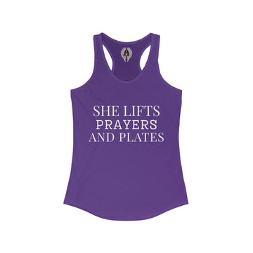 She Lifts Prayers and Plates – Affirmation Tank
